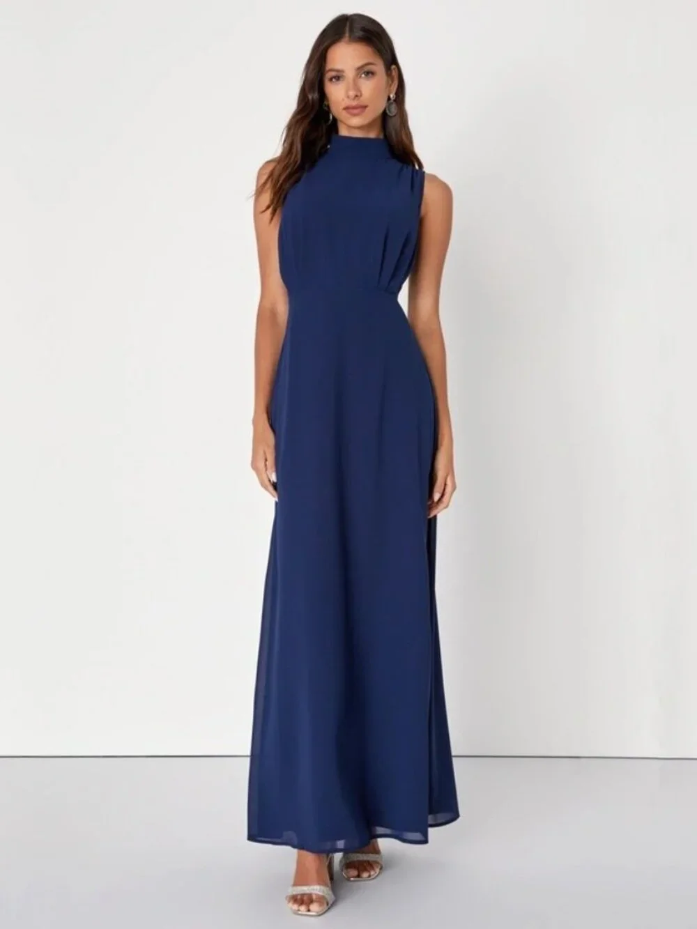 navy blue prom dress lulus Going with Elegance Navy Blue Satin Tiered Gown
